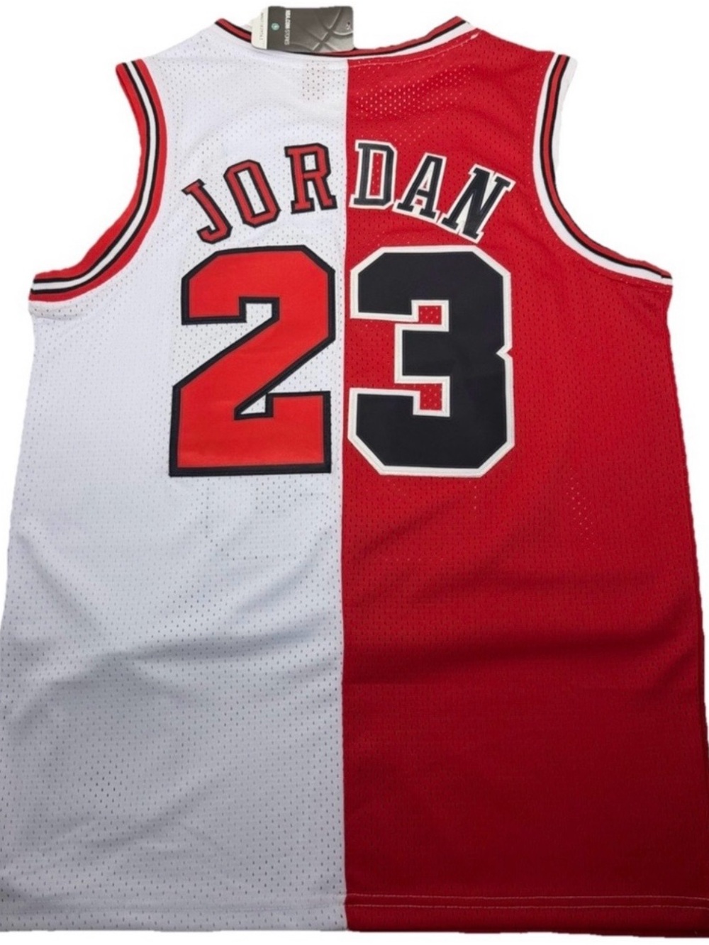 Mitchell & Ness Chicago Bulls Red White Split Michael Jordan #23 Jersey - Picture 2 of 6